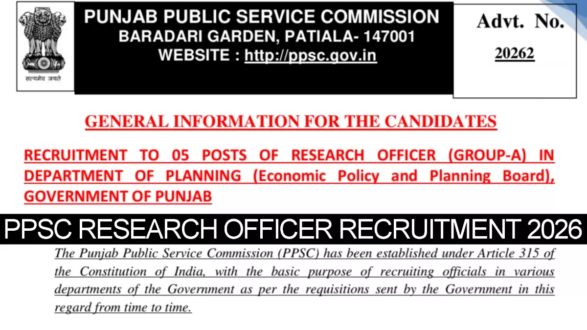 PPSC Research Officer Recruitment 2026